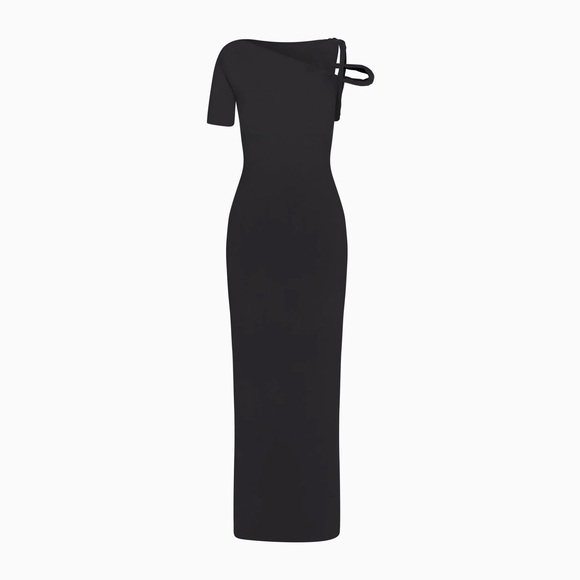 NWT KHY Black Mesh Stretch Twist Maxi Dress - Picture 5 of 10